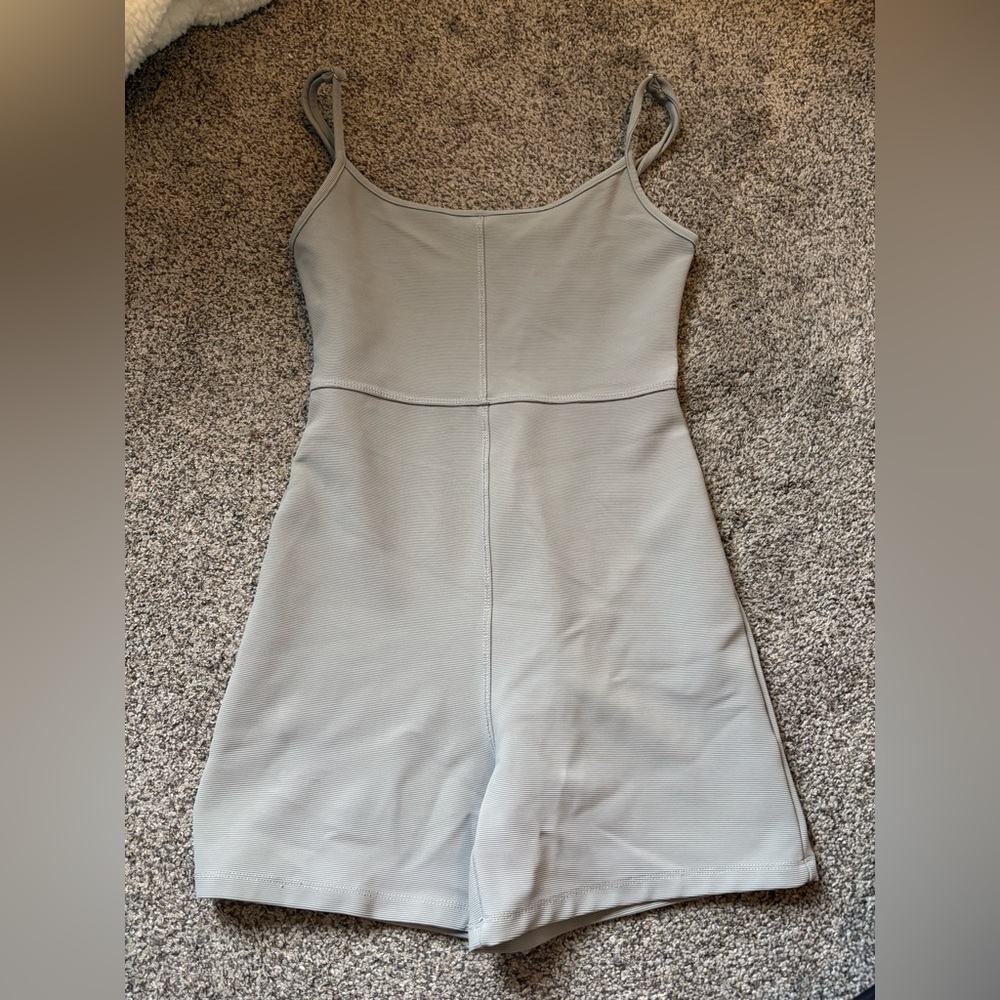 White Fox Ribbed Romper